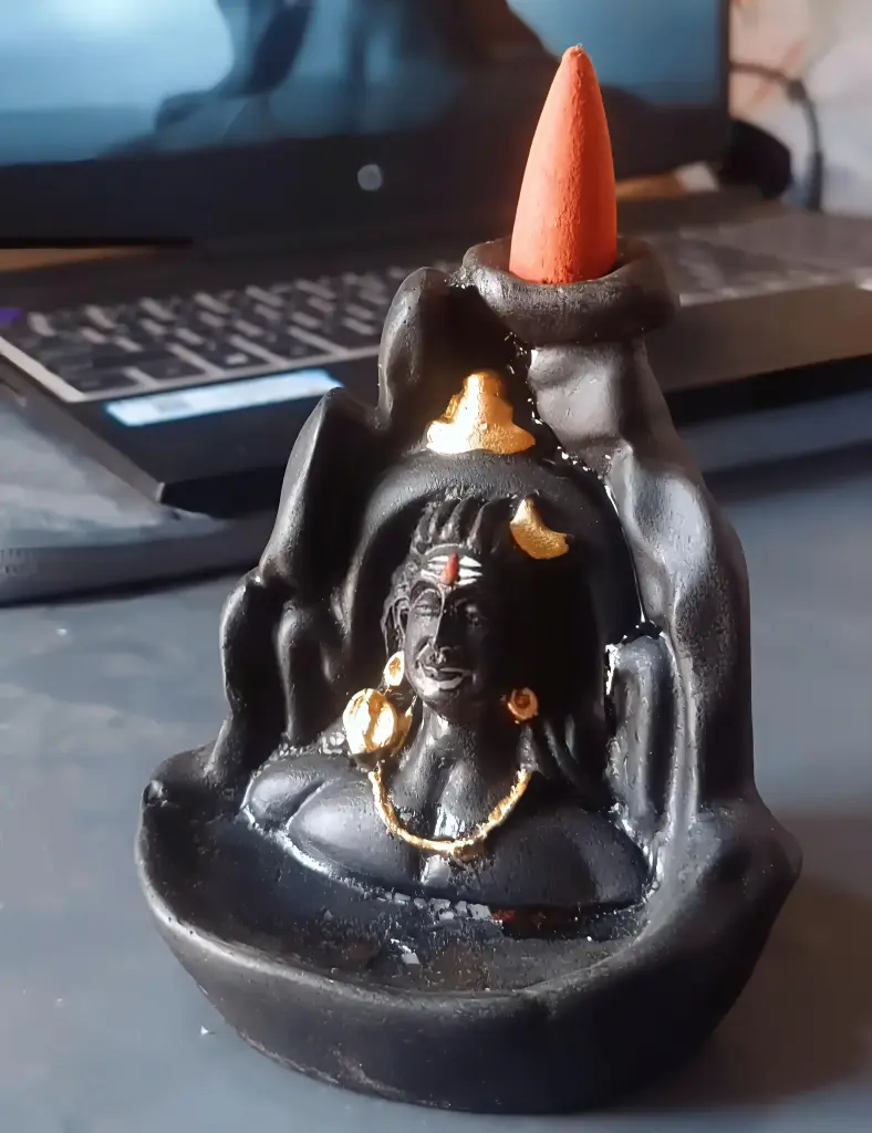 Combo Pack of Shiva Adiyogi Smoke Incense Holder 11 Units of Backflow Cones  ( Pack of 1)