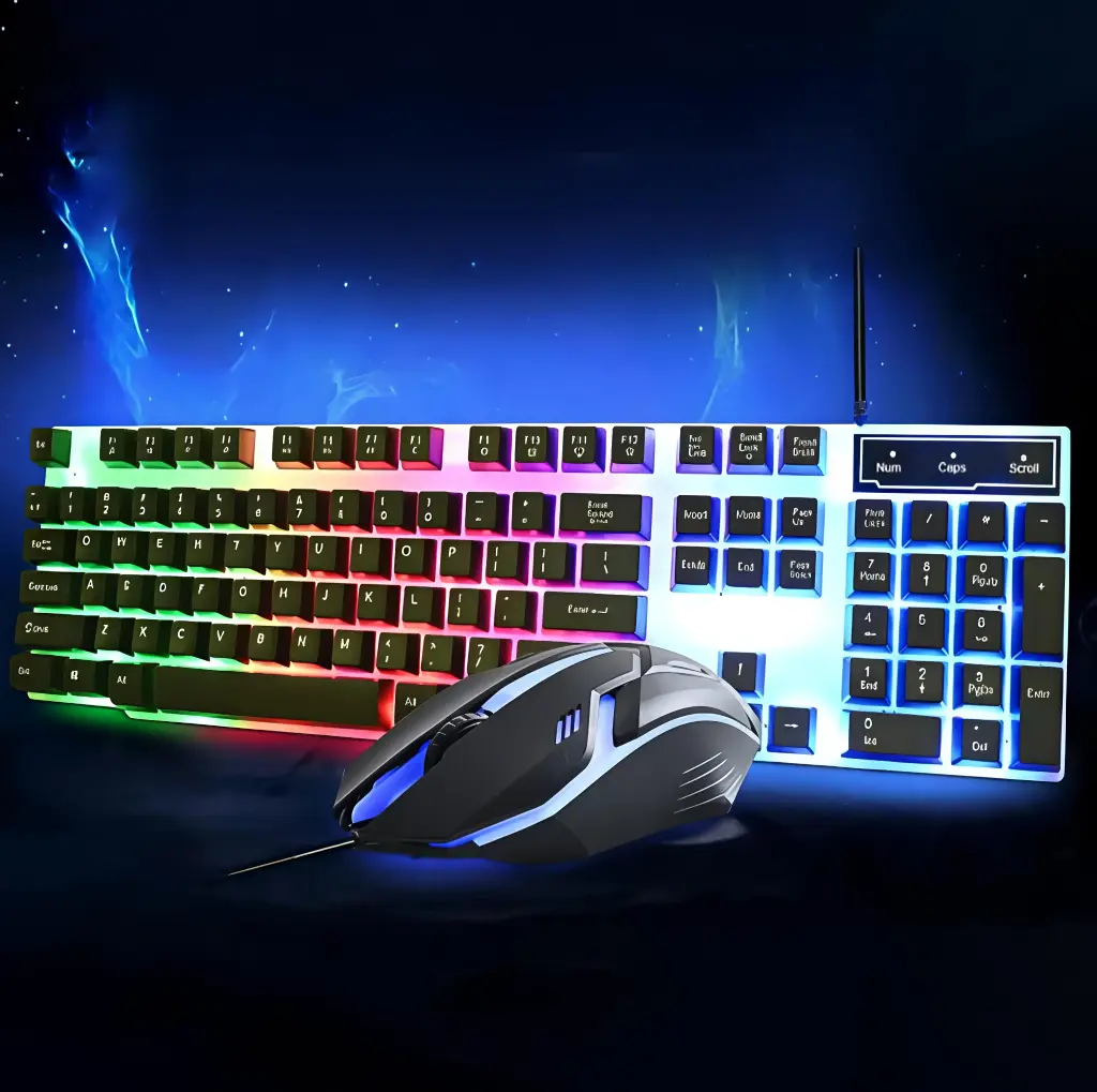 RGB Colorful Lighting Keyboard Mouse Set (2 Pc Set)
