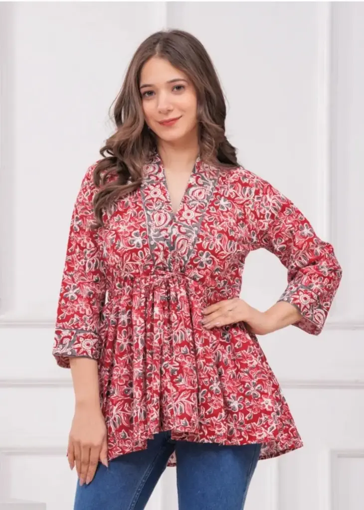 Floral Print pure Cotton Kurta 